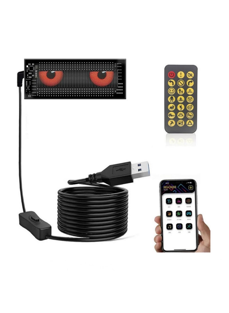 Devil Eyes LED Light for Cars & Trucks Programmable Flexible Window Screen with App Control Self-Editing RGB Soft Display for Vehicle, Store, Party, Bar, Hotel Advertising 70 * 173mm - Image 1
